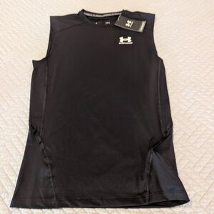 NWT Under Armour Heat Gear Compression Shirt Sleeveless Black Size L (0270).